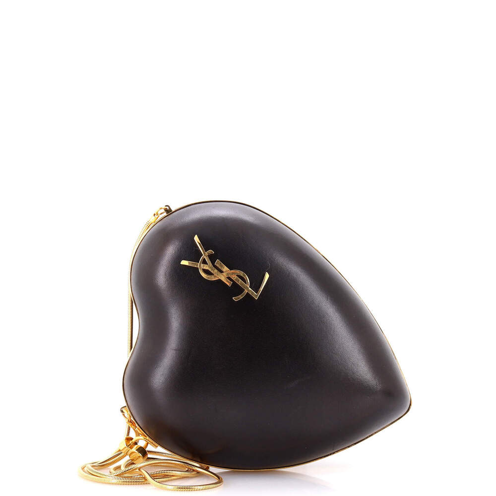Saint Laurent Small Love Heart Chain Box Clutch Leather